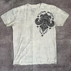 Men's Vintage Y2K Affliction Live Fast Lost Souls All Over Print T Shirt Sz XL